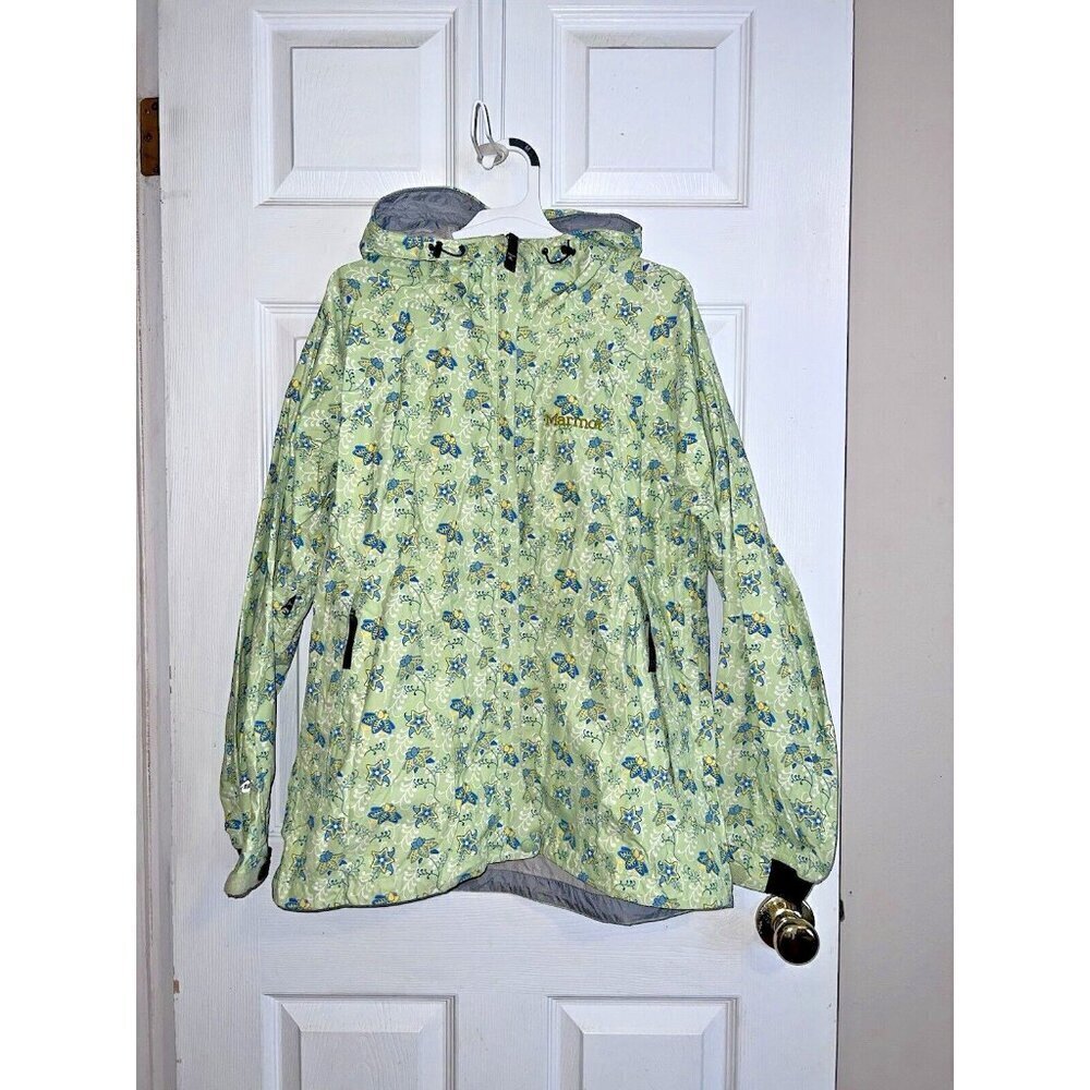 MARMOT Womens Floral Print Hooded Full Zip Jacket Sz M